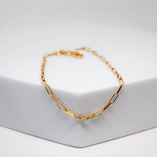 Paper Clip Bracelet - Gold Plated - Indigo Finery