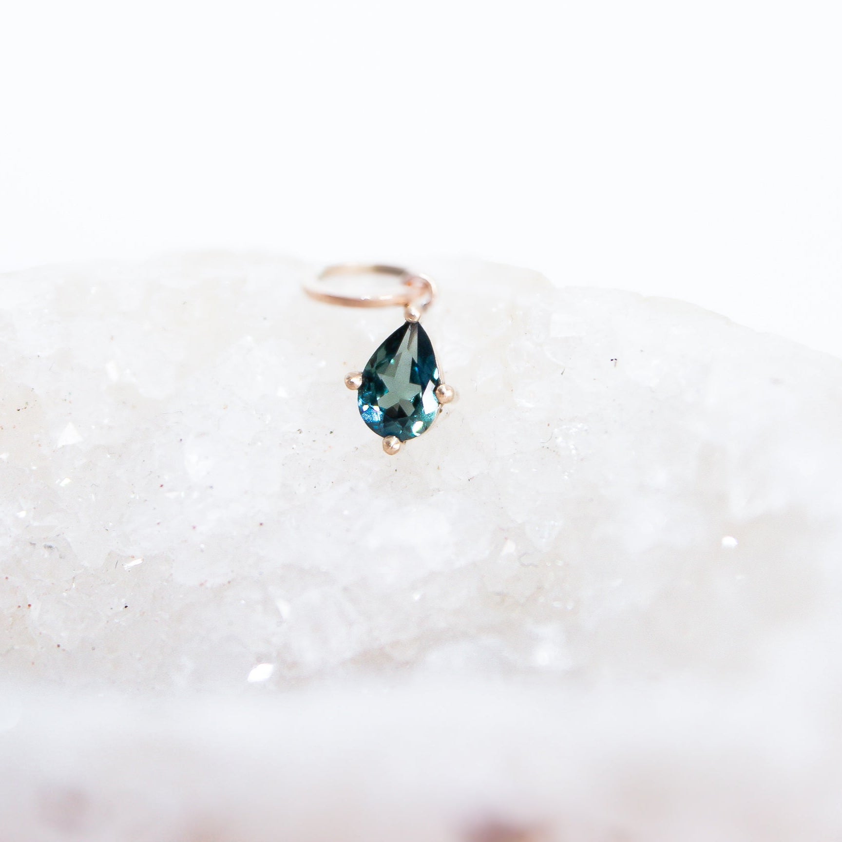 Teal Sapphire; 9ct yellow gold; Pendant; Charm; Indigo Finery; Fine Jewellery; Natural Sapphire