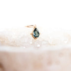 Teal Sapphire; 9ct yellow gold; Pendant; Charm; Indigo Finery; Fine Jewellery; Natural Sapphire