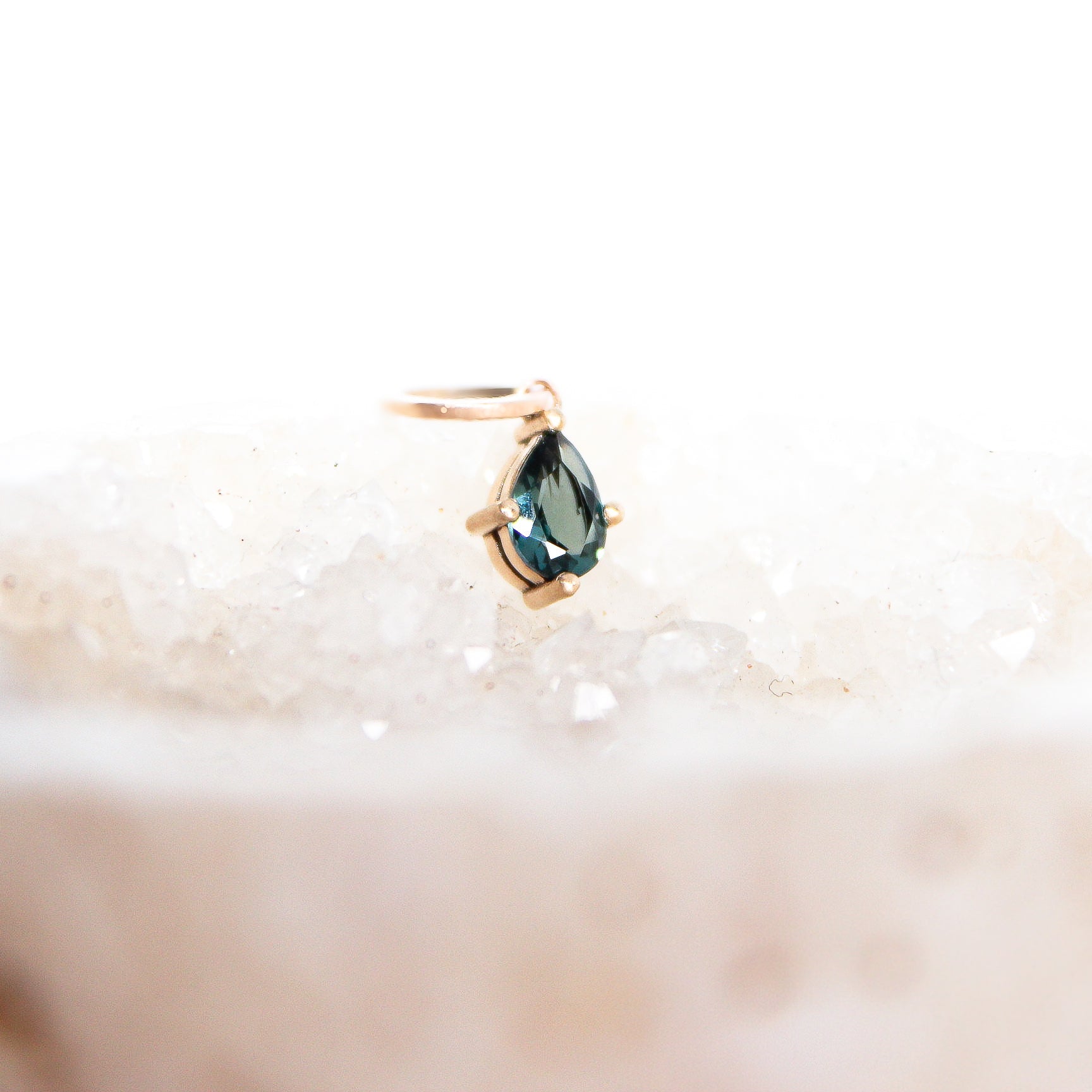 Teal Sapphire; 9ct yellow gold; Pendant; Charm; Indigo Finery; Fine Jewellery; Natural Sapphire