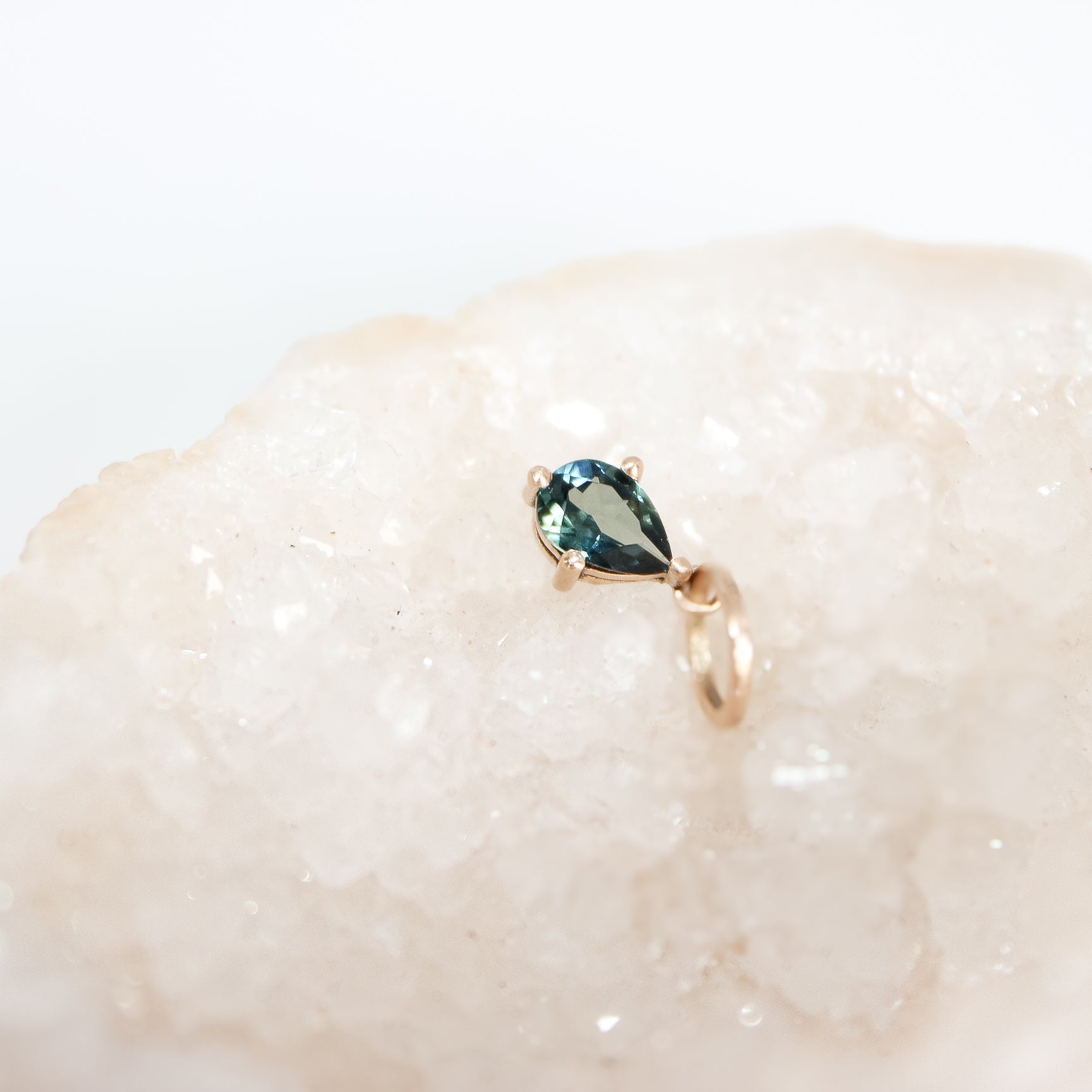 Teal Sapphire; 9ct yellow gold; Pendant; Charm; Indigo Finery; Fine Jewellery; Natural Sapphire