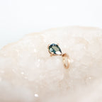 Teal Sapphire; 9ct yellow gold; Pendant; Charm; Indigo Finery; Fine Jewellery; Natural Sapphire
