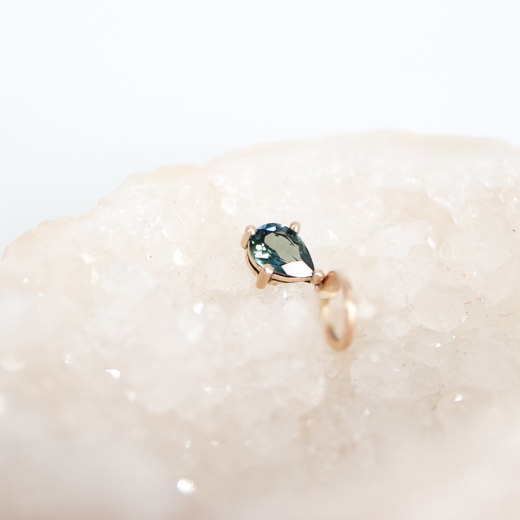 Teal Sapphire; 9ct yellow gold; Pendant; Charm; Indigo Finery; Fine Jewellery; Natural Sapphire