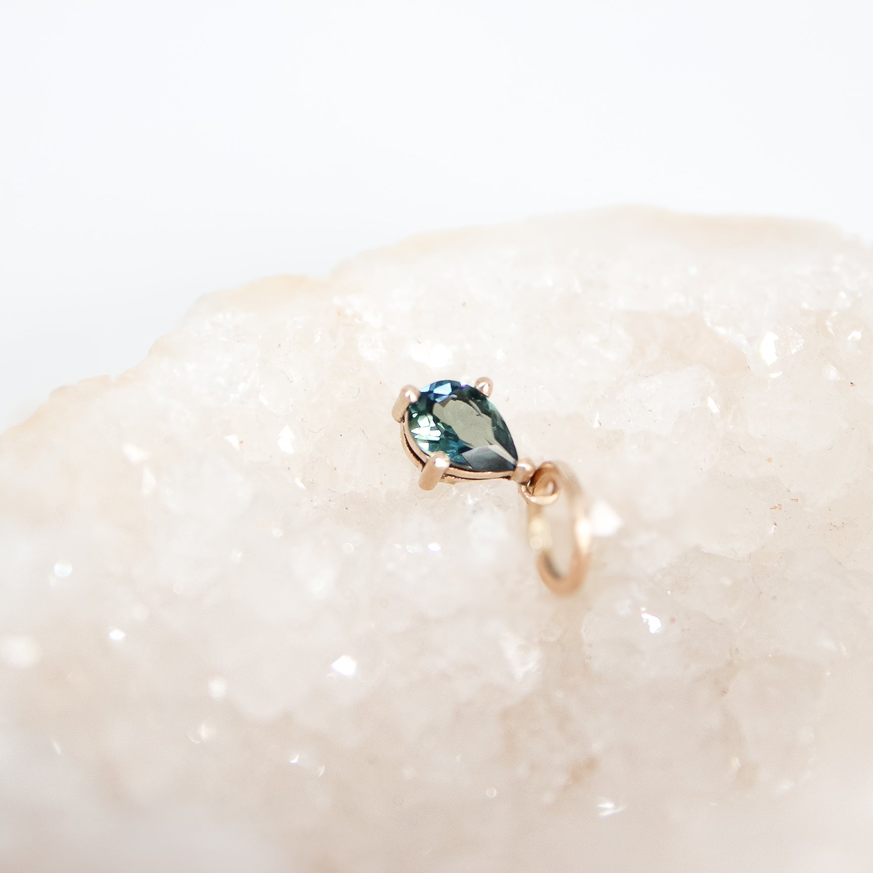 Teal Sapphire; 9ct yellow gold; Pendant; Charm; Indigo Finery; Fine Jewellery; Natural Sapphire