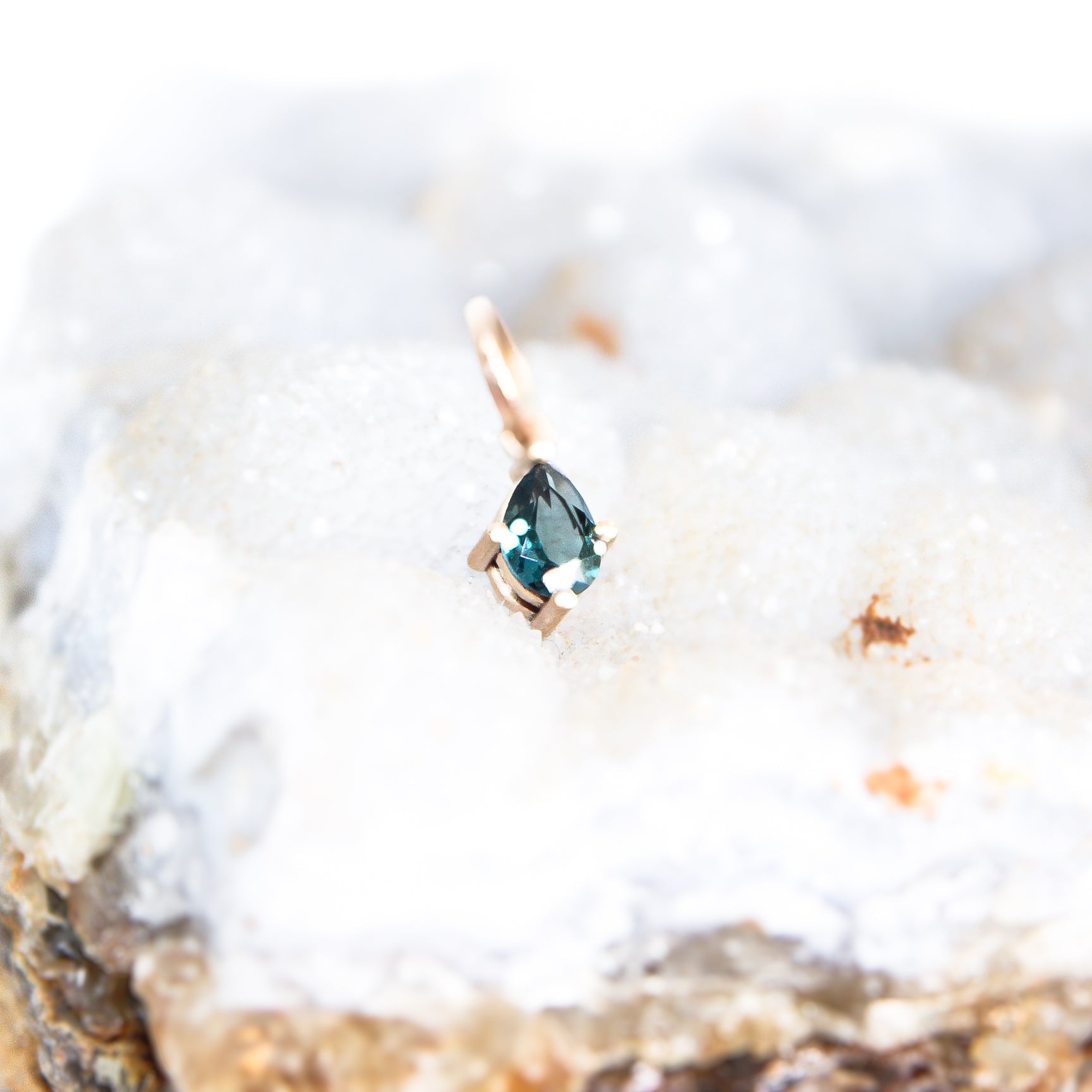 Teal Sapphire; 9ct yellow gold; Pendant; Charm; Indigo Finery; Fine Jewellery; Natural Sapphire