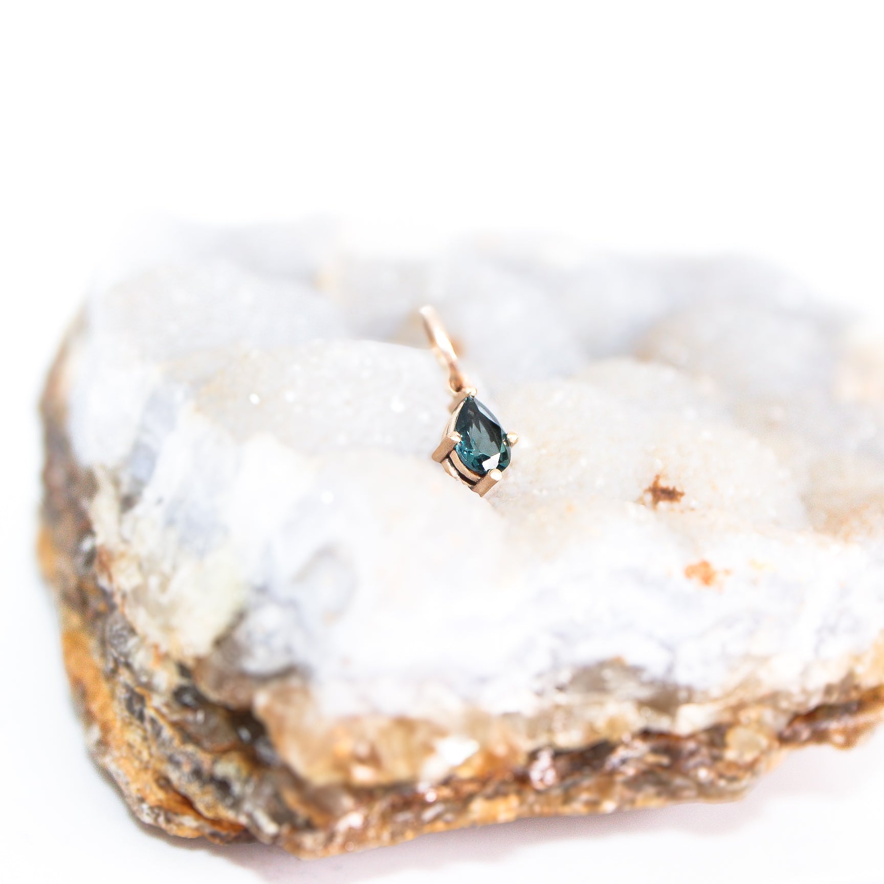 Teal Sapphire; 9ct yellow gold; Pendant; Charm; Indigo Finery; Fine Jewellery; Natural Sapphire