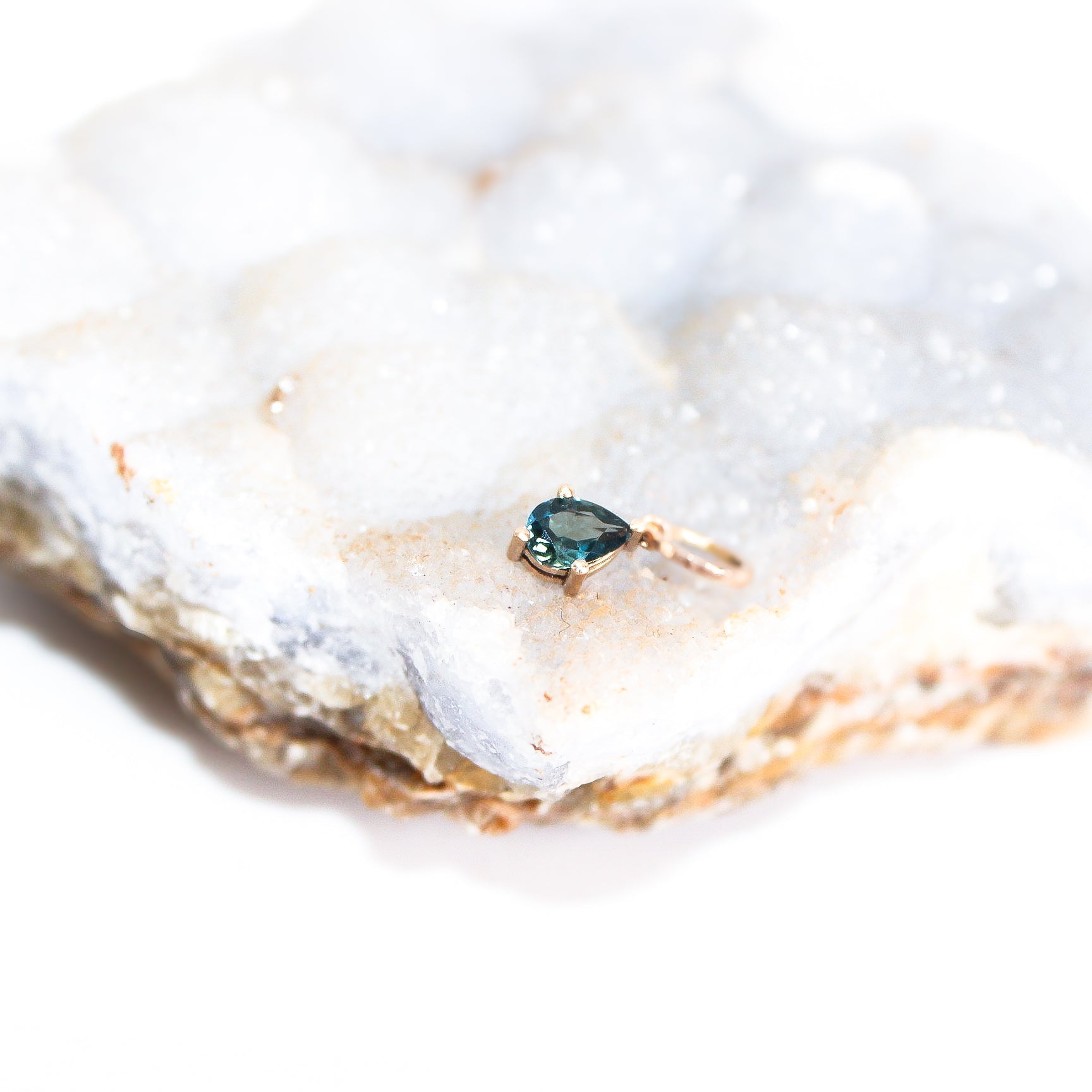 Teal Sapphire; 9ct yellow gold; Pendant; Charm; Indigo Finery; Fine Jewellery; Natural Sapphire
