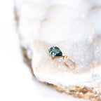 Teal Sapphire; 9ct yellow gold; Pendant; Charm; Indigo Finery; Fine Jewellery; Natural Sapphire