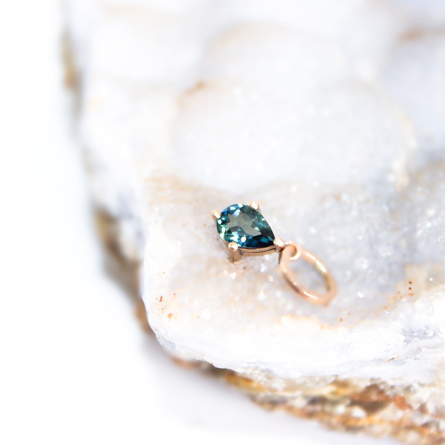 Teal Sapphire; 9ct yellow gold; Pendant; Charm; Indigo Finery; Fine Jewellery; Natural Sapphire