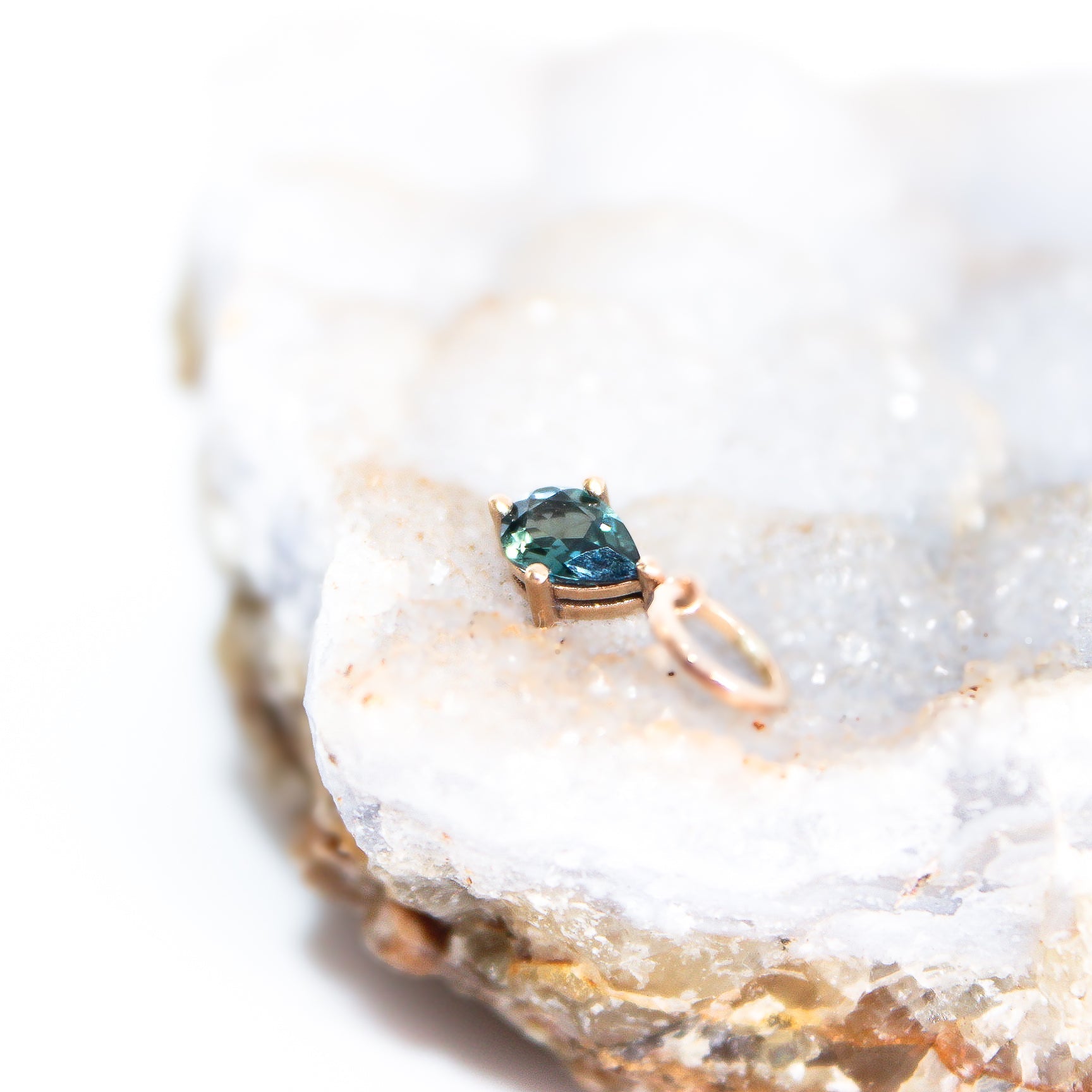Teal Sapphire; 9ct yellow gold; Pendant; Charm; Indigo Finery; Fine Jewellery; Natural Sapphire