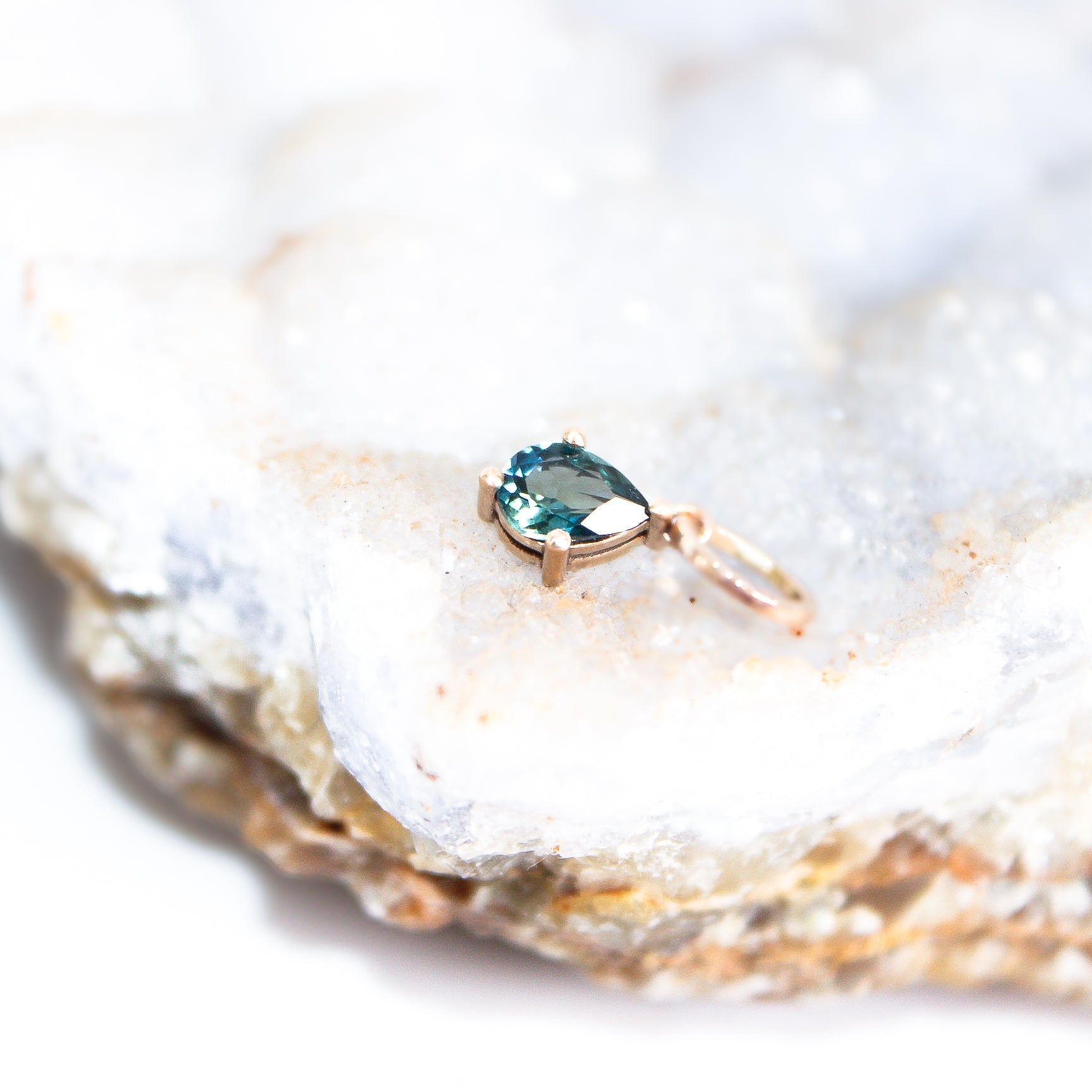Teal Sapphire; 9ct yellow gold; Pendant; Charm; Indigo Finery; Fine Jewellery; Natural Sapphire