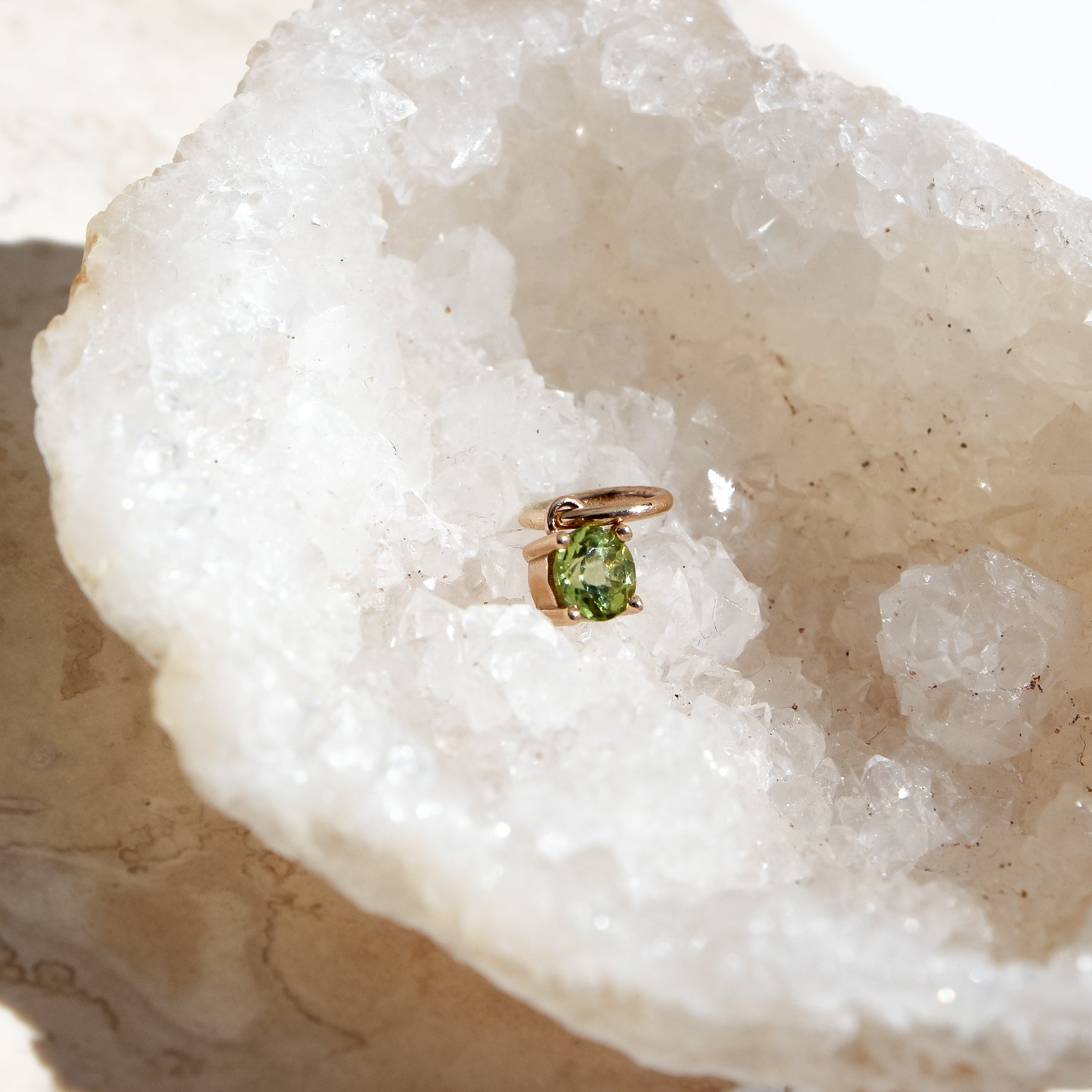 Peridot; 9ct yellow gold; pendant; charm 