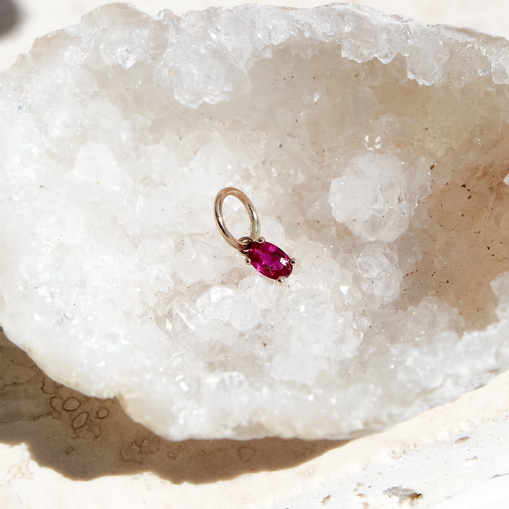 Ruby; 9ct yellow gold; pendant; charm