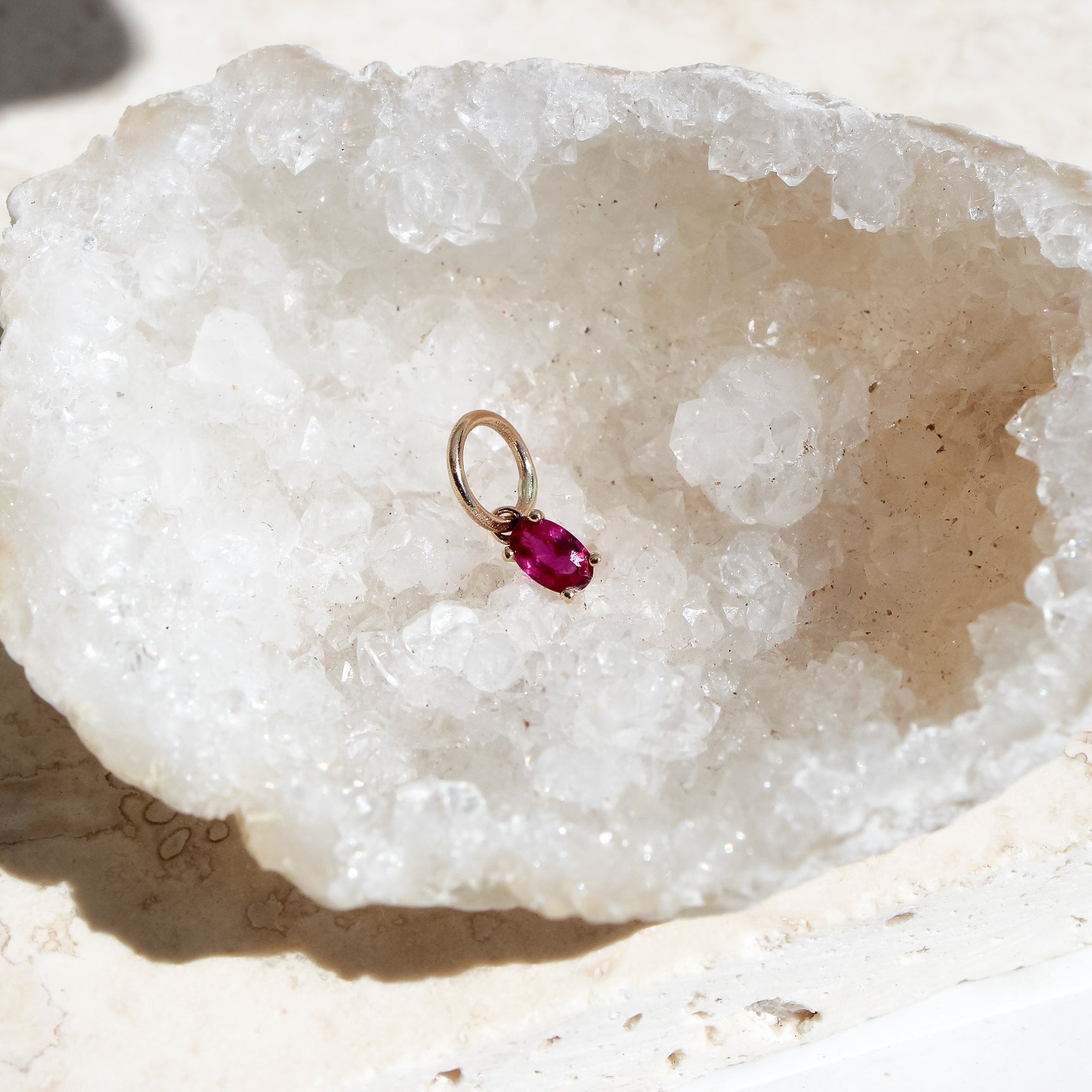 Ruby; 9ct yellow gold; pendant; charm