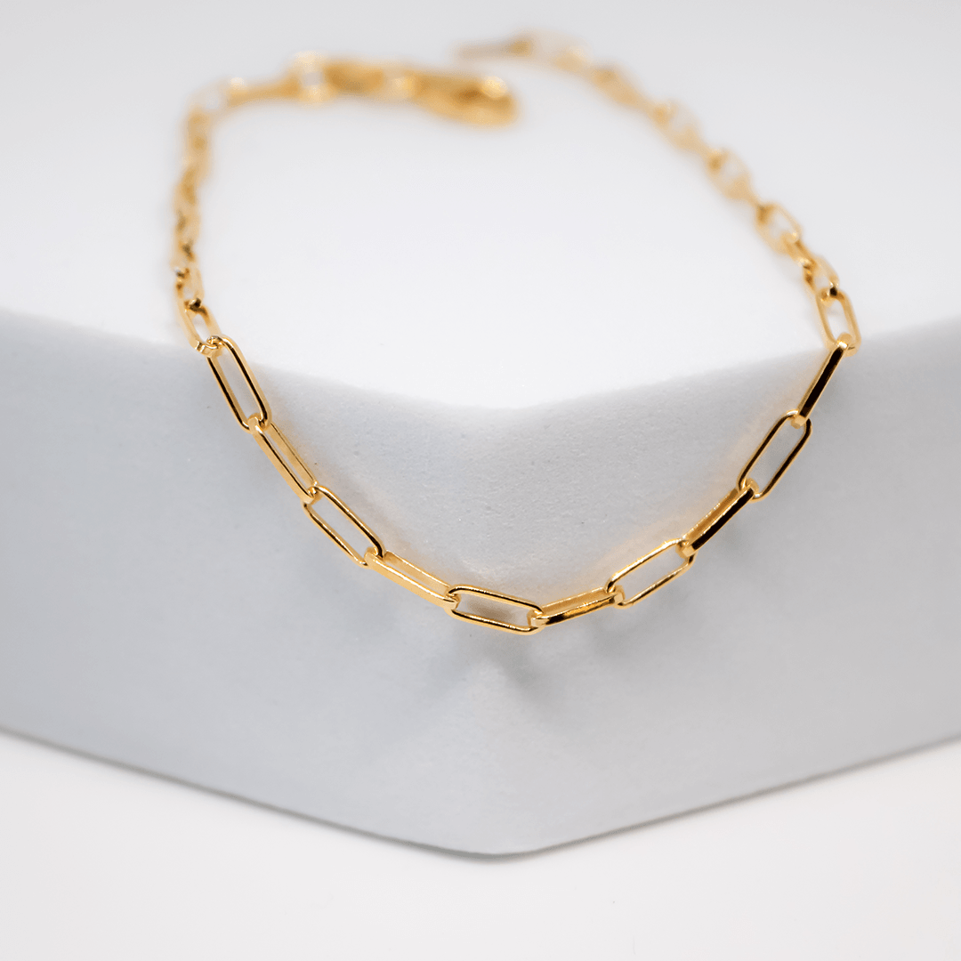 Paper Clip Bracelet - Gold Plated - Indigo Finery