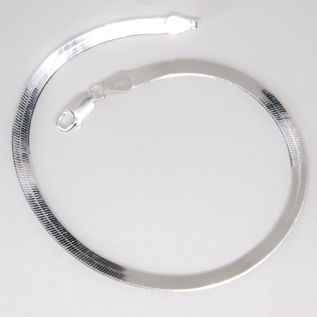 Herringbone Bracelet - Silver - Indigo Finery