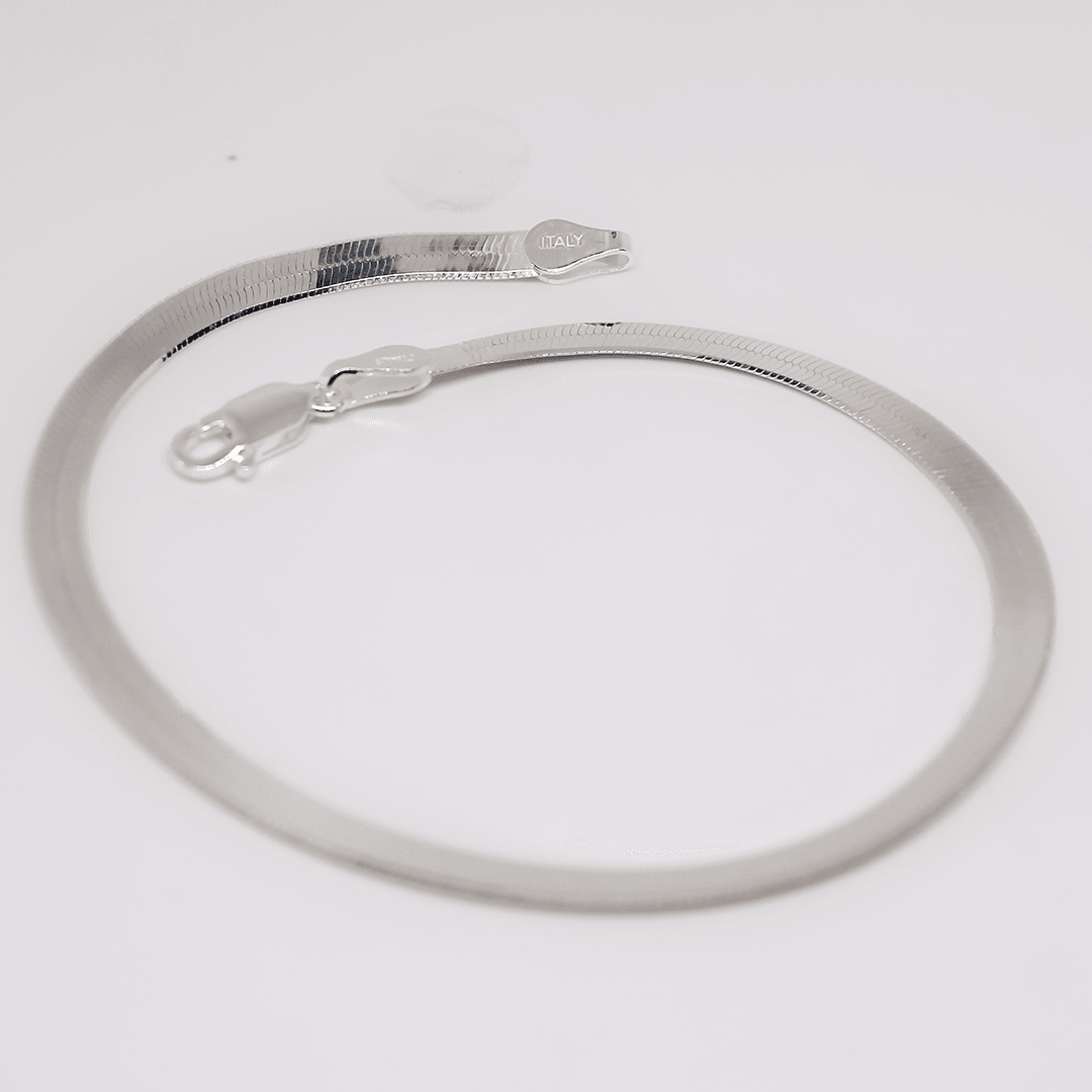 Herringbone Bracelet - Silver - Indigo Finery