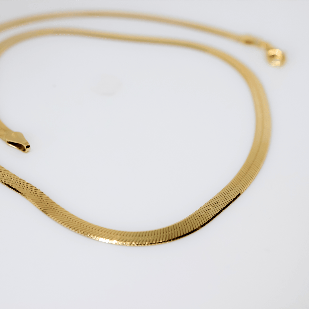 Herringbone Necklace - Gold Plated - Indigo Finery