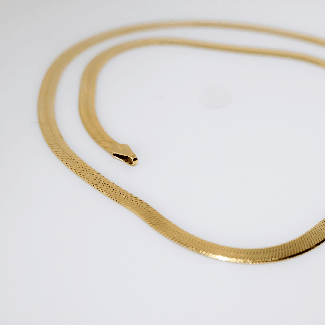 Herringbone Necklace - Gold Plated - Indigo Finery