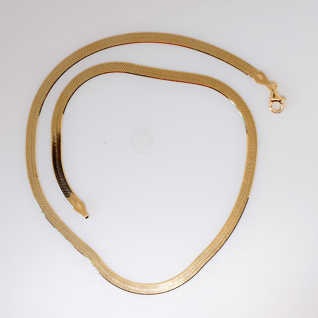 Herringbone Necklace - Gold Plated - Indigo Finery