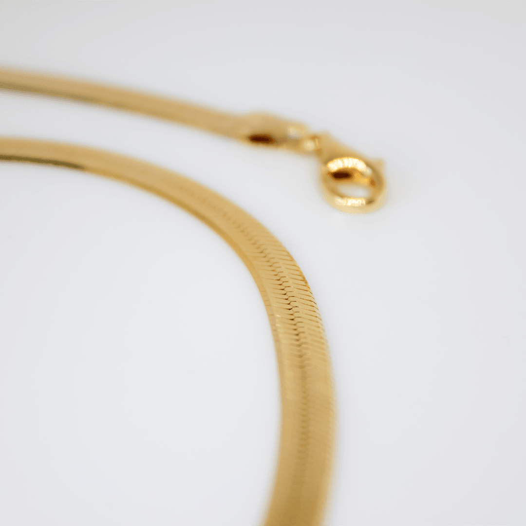 Herringbone Necklace - Gold Plated - Indigo Finery