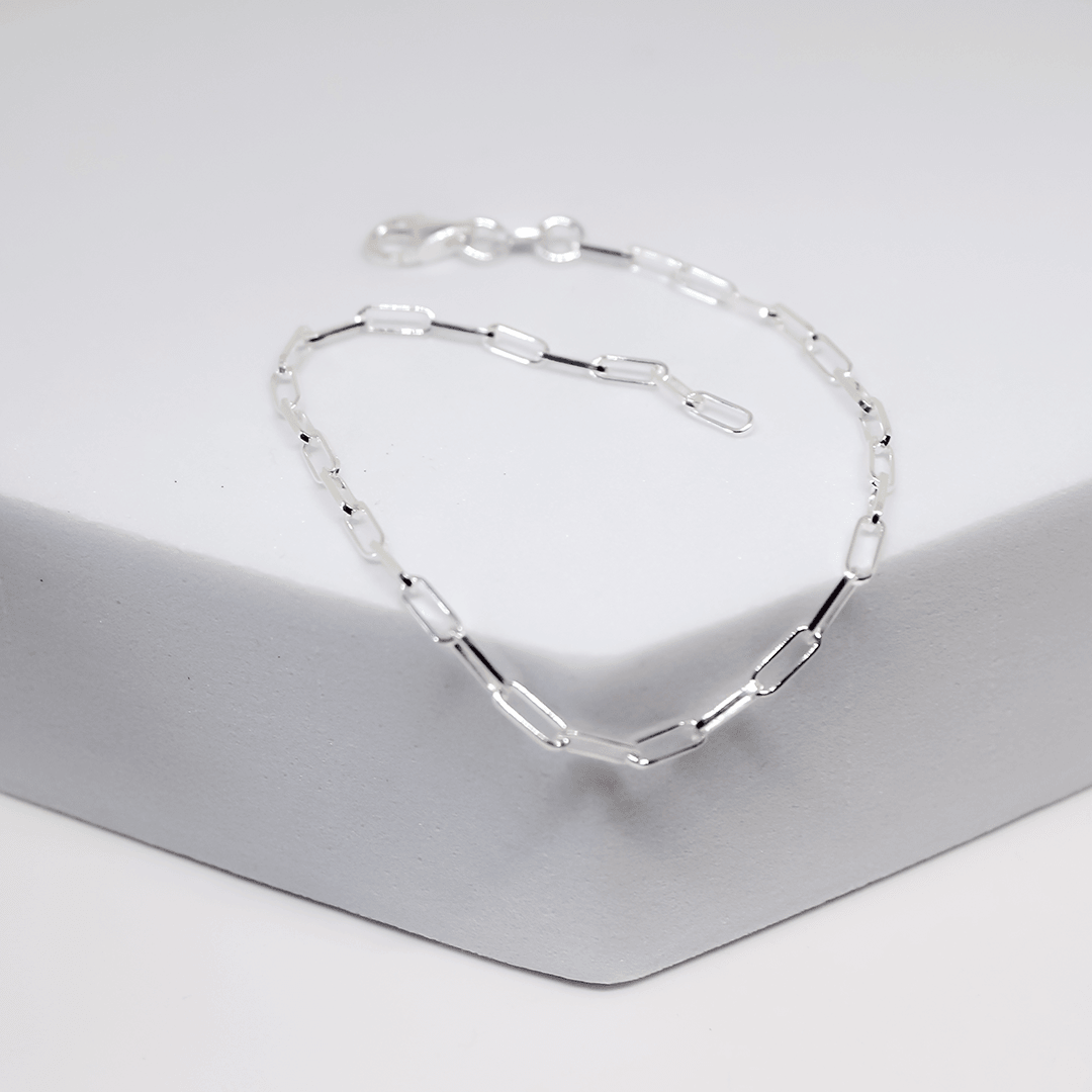 Paper Clip Bracelet - Silver - Indigo Finery