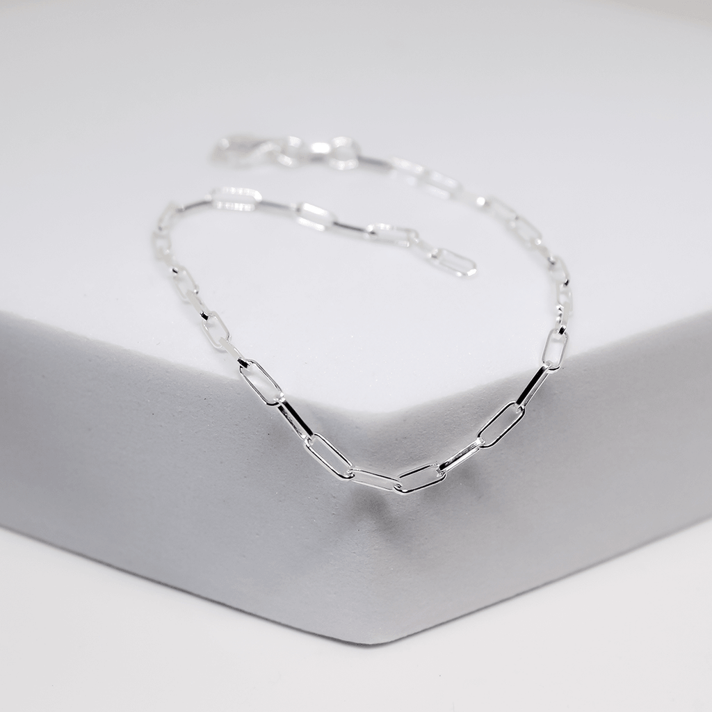 Paper Clip Bracelet - Silver - Indigo Finery